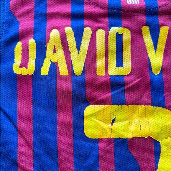 FCB BARCELONA DAVID VILLA JERSEY Nike Authentic Youth Small No Size Tag See Pics - Picture 7 of 7